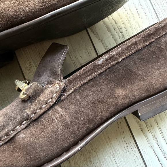 Coach Dark Brown Suede Loafers with Gold Accent main image 6
